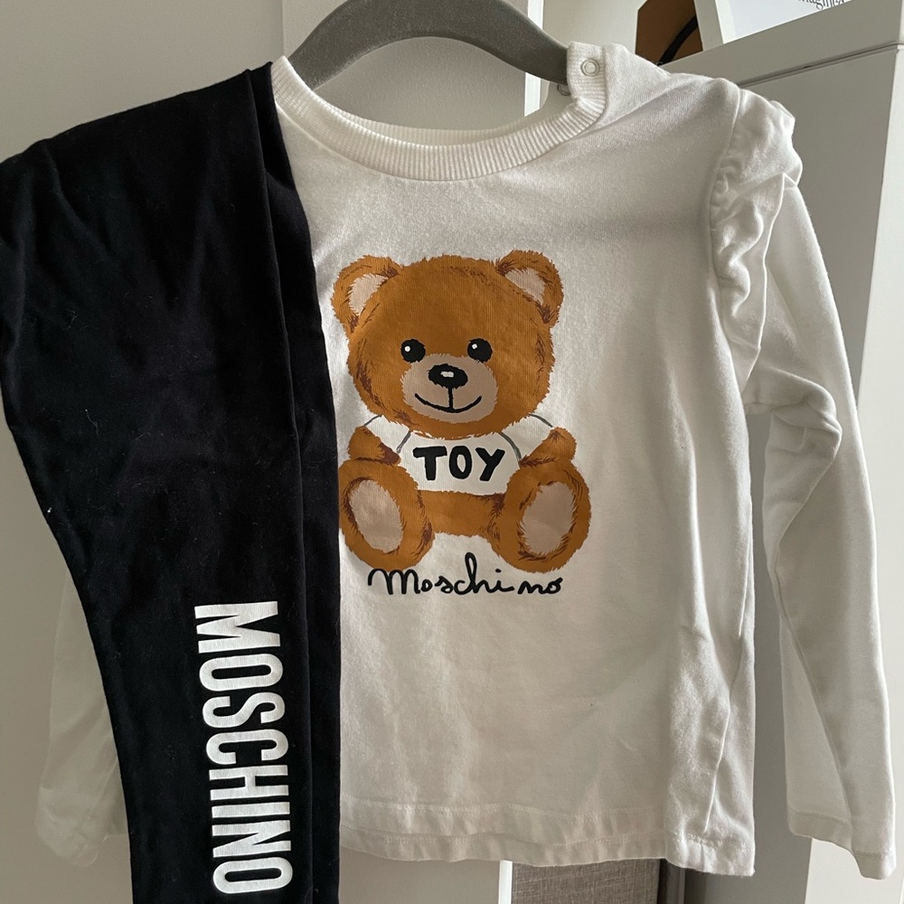 Moschino White and Black Teddy Bear Outfit